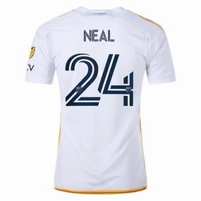 Abrasion Resistant Surface Light Motion adidas LA Galaxy Jalen Neal Home Jersey w/ MLS   Apple TV Patches 24/25 (White/Yellow/Navy)