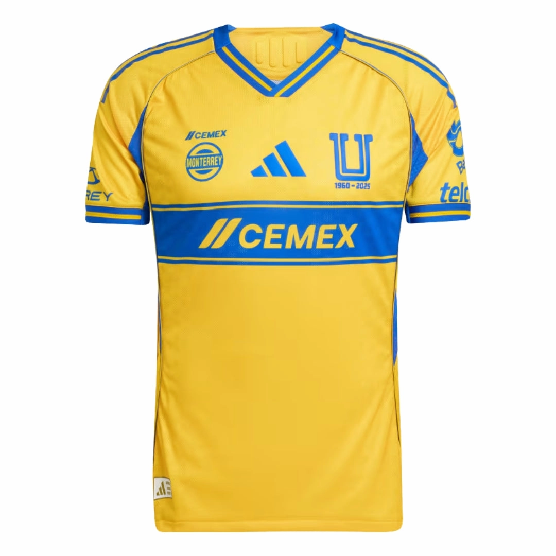 gear up adidas Tigres UANL 25/26 Authentic Home Jersey (Gold/Blue)