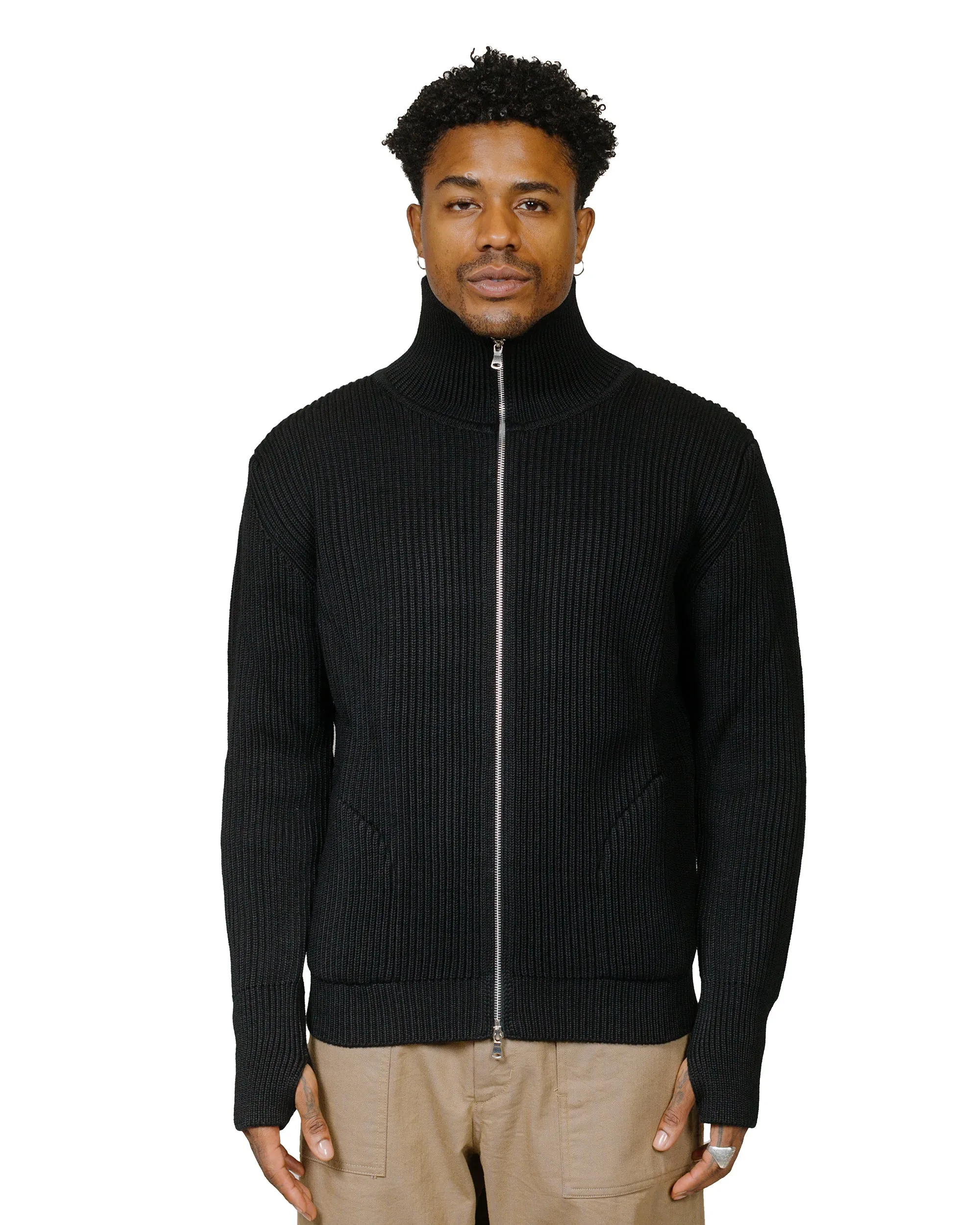 Andersen-Andersen Navy Full-Zip Pockets Black Fresh Relaxed