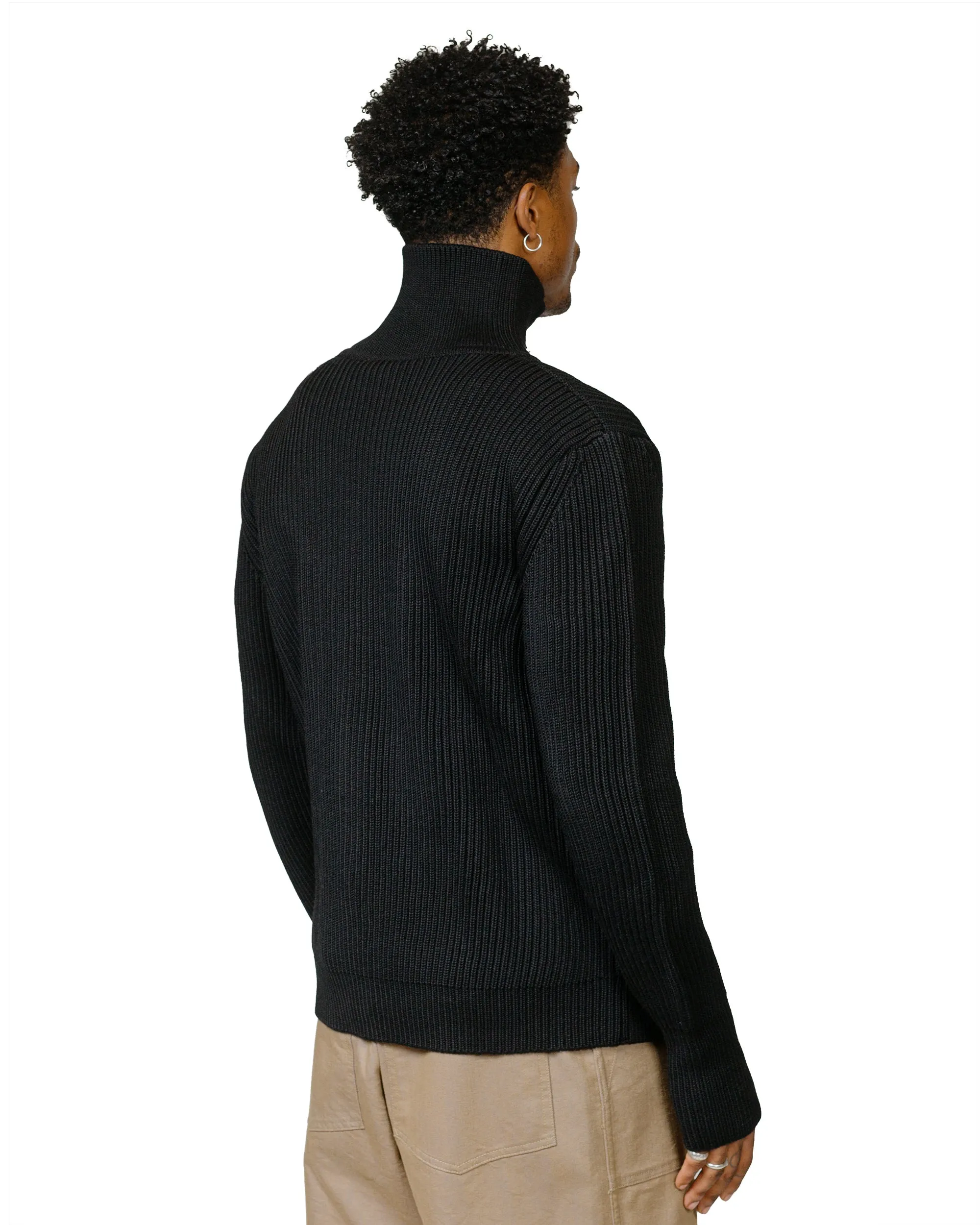 Andersen-Andersen Navy Full-Zip Pockets Black Warm and Cozy