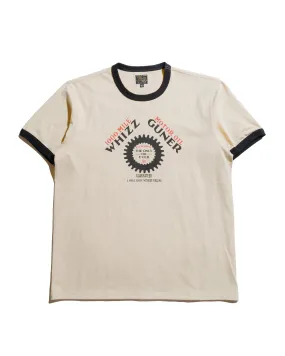 The Real McCoy's MC25016 Joe McCoy Tee / Whiz Gunner Ecru/Black MoistureWicking Technology
