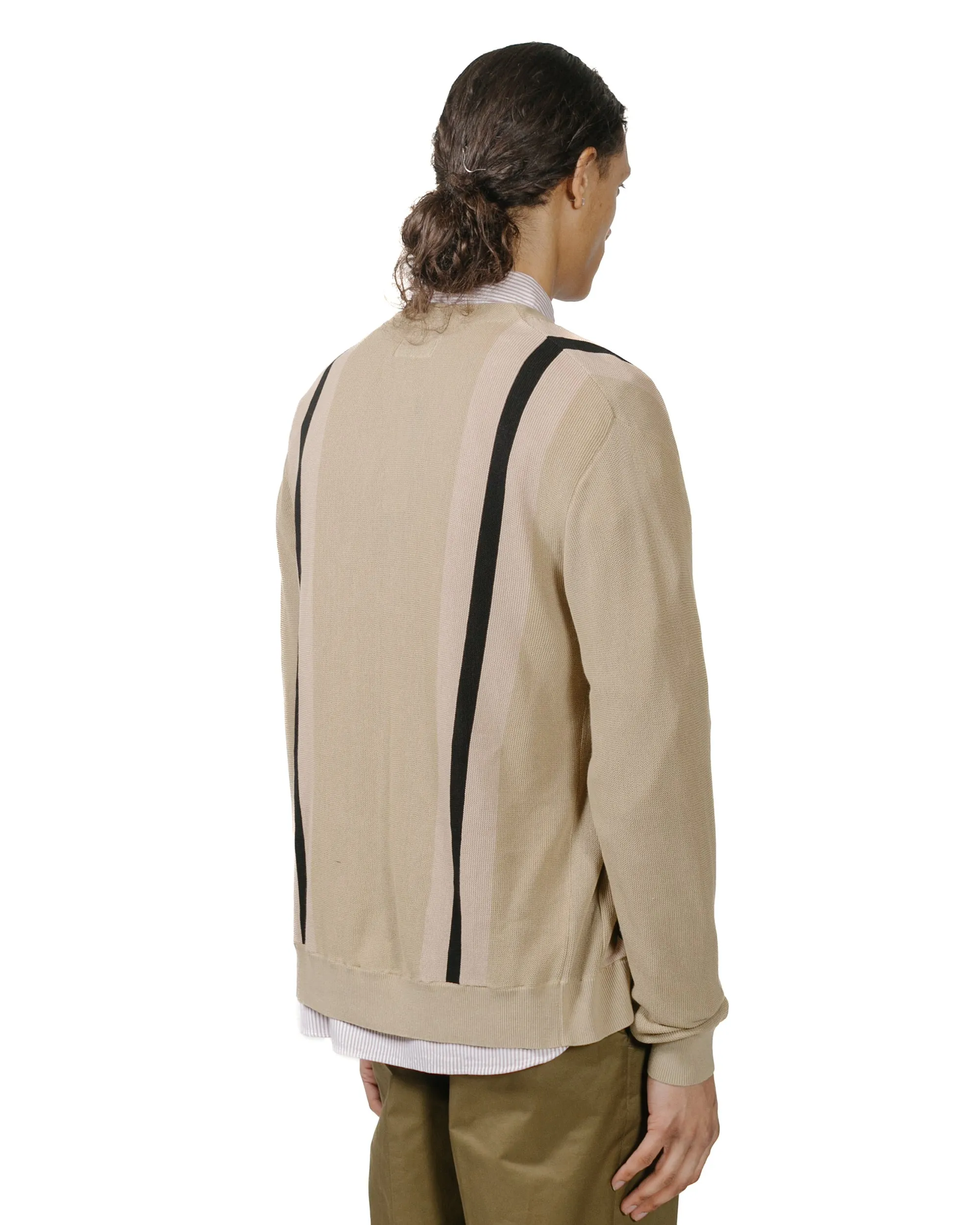 jersey solo wear Beams Plus Cardigan Stripe Beige