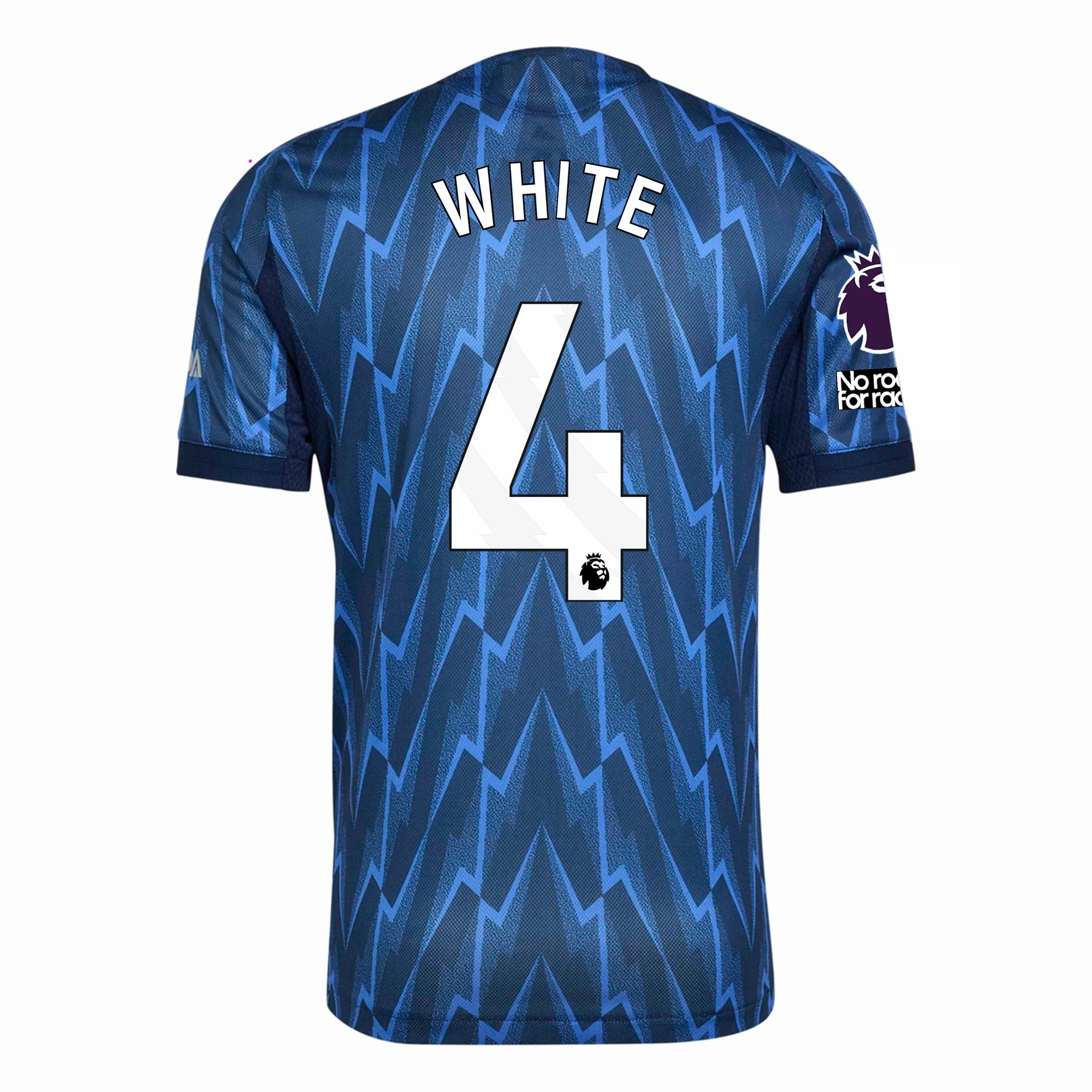 Play Ready Raglan Sleeve Cut adidas Arsenal Authentic Ben White Away Jersey w/ EPL   No Room For Racism 25/26 (Indigo/Silver)