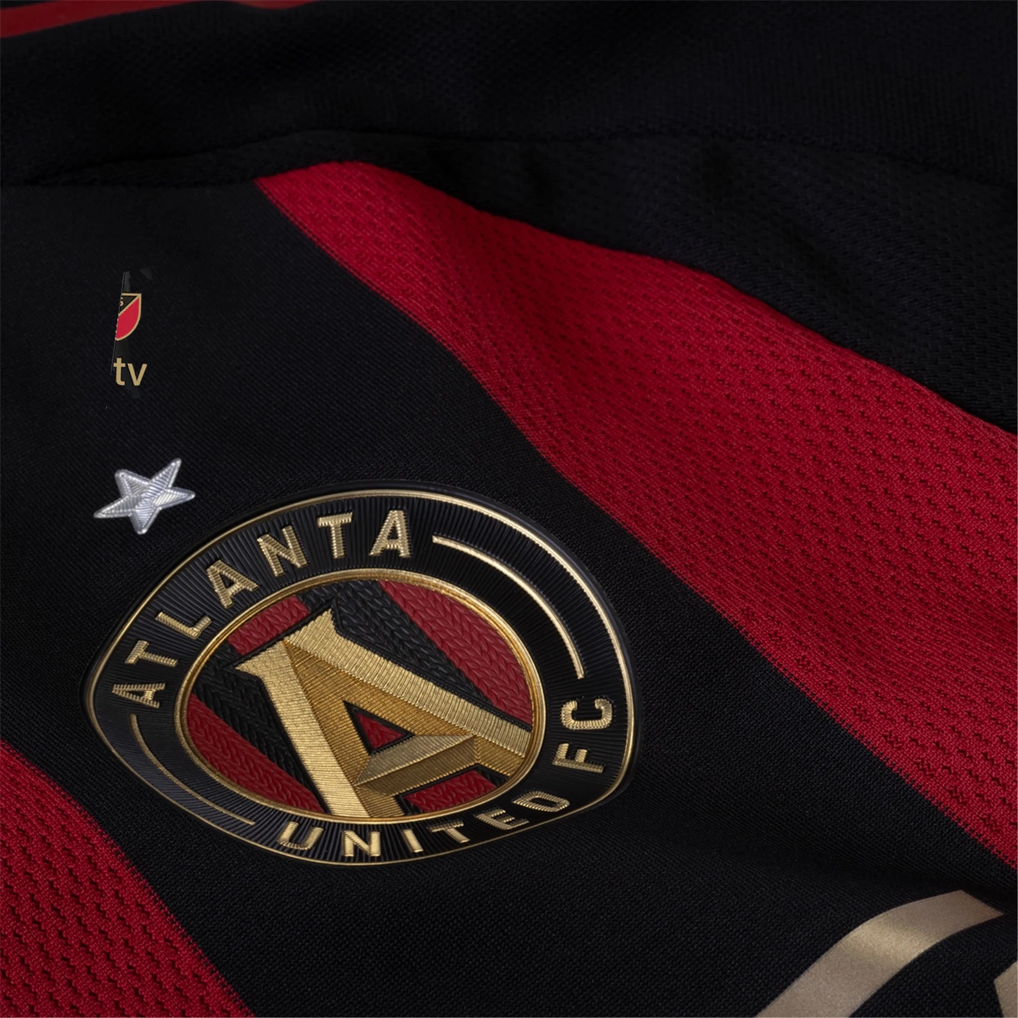 adidas Pedro Amador Atlanta United Authentic Home Jersey w/ MLS Patches 25/26 (Red/Black) No Slip Gripper Hem Ergonomic Articulated Sleeve