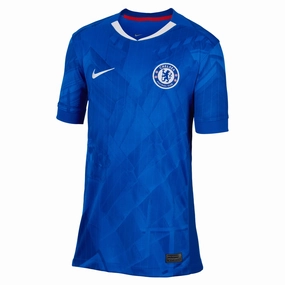 Nike Youth Chelsea 25/26 Home Jersey 496 (Rush Blue/White/Speed Red) Breath Panel Sport Clip Compatible