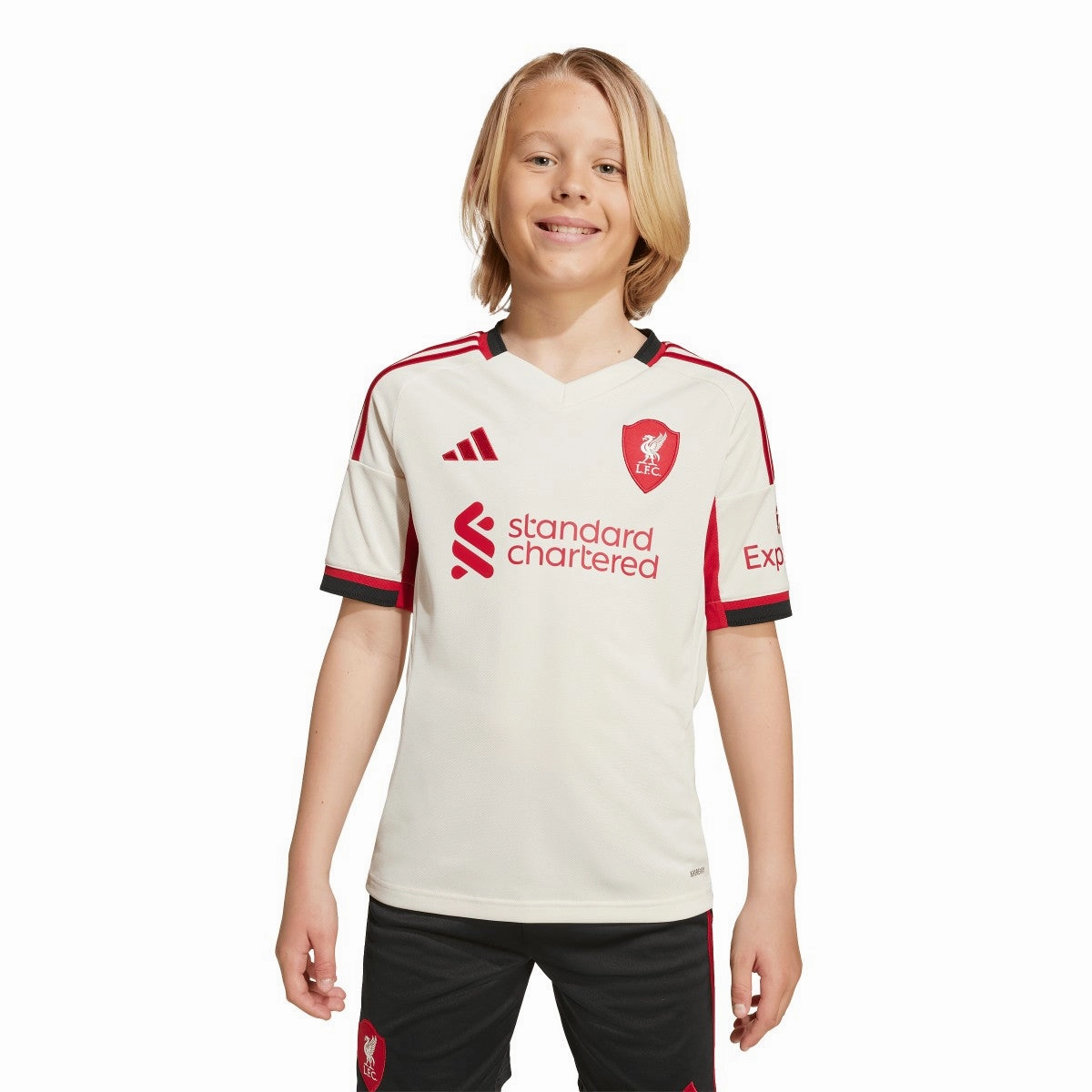 Junior's Liverpool FC 2025/26 Away Soccer Jersey Reflective Safety Detailing
