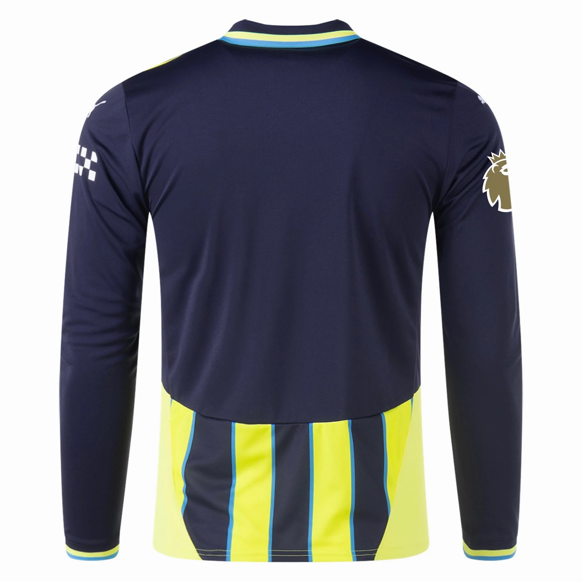 Clean Structure Irregularity Free Edging Puma Manchester City Long Sleeve Away Jersey w/ EPL   Club World Cup Patch 24/25 (New Navy/Yellow Glow)