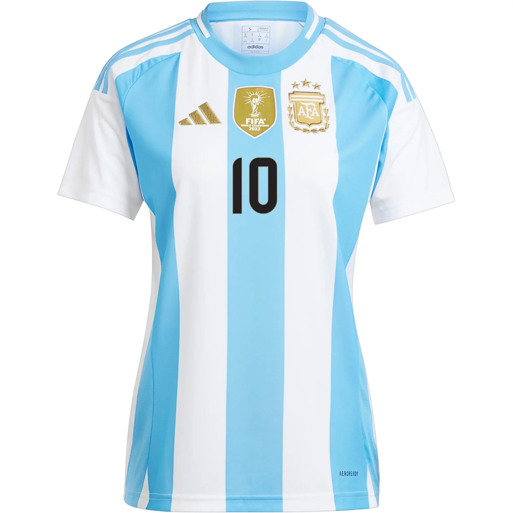 Breathable Back Ventilation adidas Womens Argentina Lionel Messi Home Jersey 24/25 (White/Blue Burst)