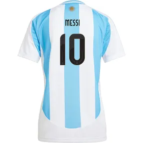 Compression Fit Technology Feel Good Fit adidas Womens Argentina Lionel Messi Home Jersey 24/25 (White/Blue Burst)