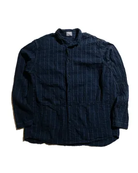 Breathable back panel Social Meetup Tender Type 468 Flipped Collar Shirt Airbag Cambric Hadal Blue