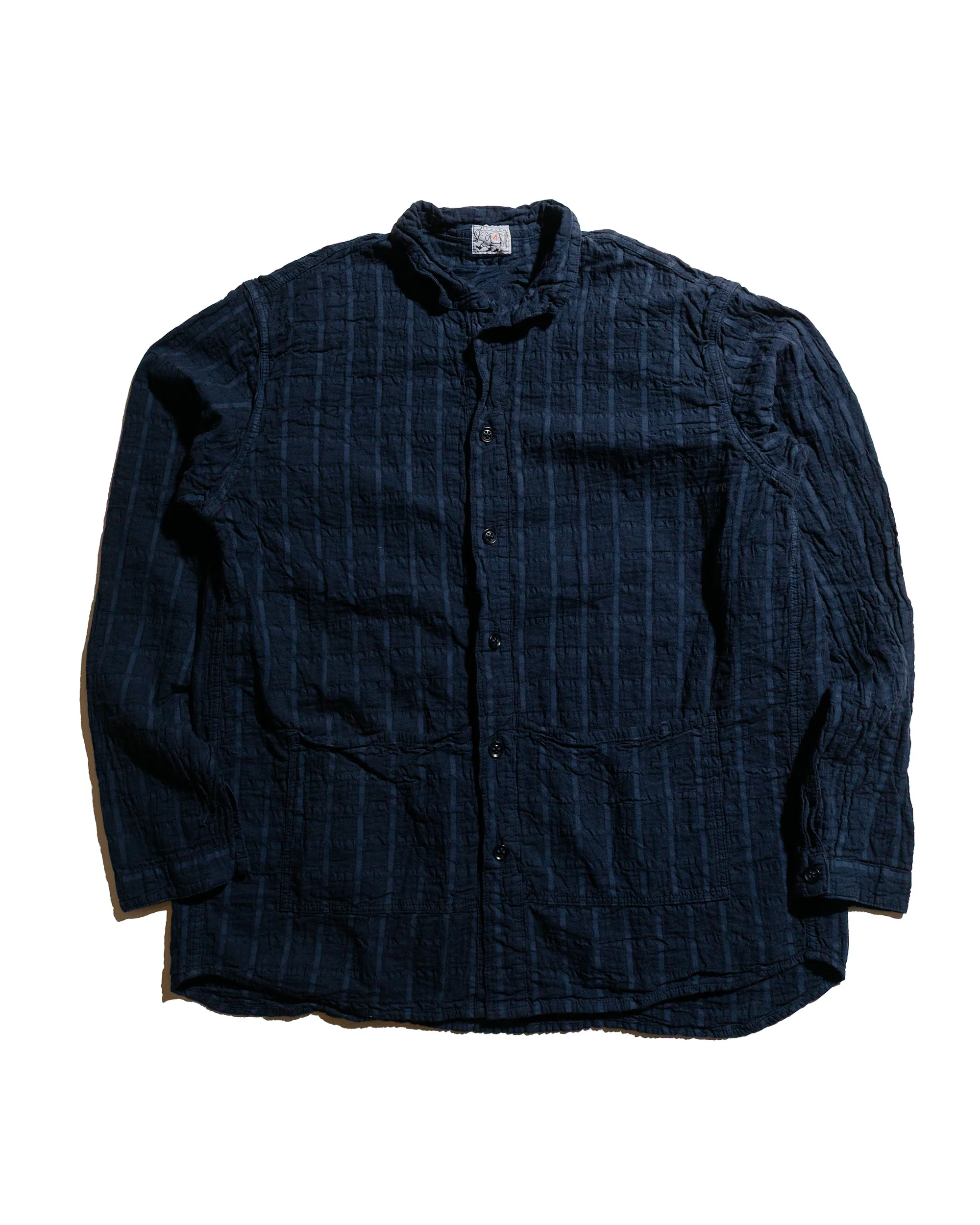 Breathable back panel Social Meetup Tender Type 468 Flipped Collar Shirt Airbag Cambric Hadal Blue