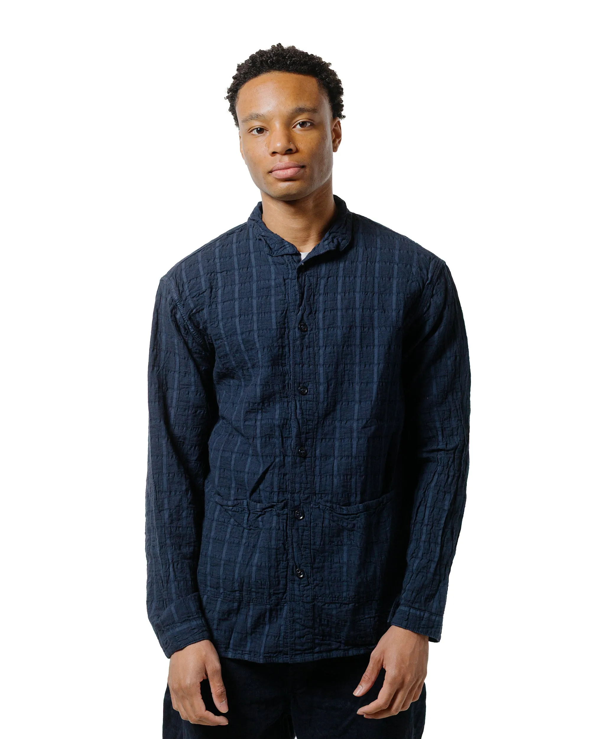 Subtle pattern Outdoor Adventure Tender Type 468 Flipped Collar Shirt Airbag Cambric Hadal Blue