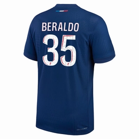 Nike Paris Saint-Germain Match Authentic Lucas Beraldo Home Jersey 24/25 (Midnight Navy/White) Adaptive Thermal Control