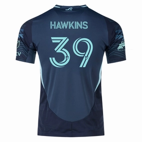 Moisture Wicking Fabric adidas S. Hawkins Andrade Sounders Authentic Away Jersey 25/26 w/ MLS Patches & Sponsor (Aura Ink)
