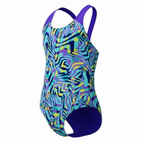 Girl's Digital All Over Splashback One Piece Inclusive Sizing Non Irritating Seams