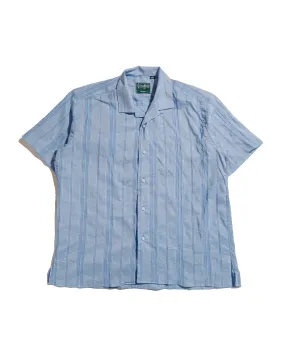 Modern Look Gitman Vintage Bros. Blue Japanese Dobby Stripe Camp Shirt