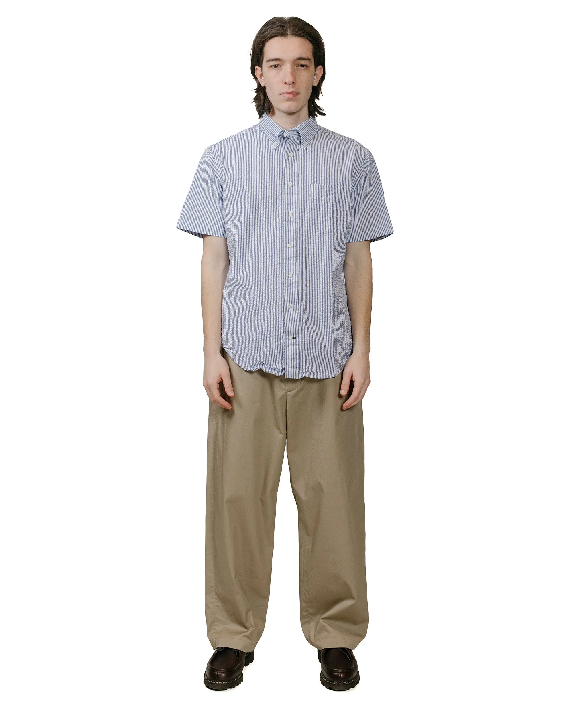 Fade Resistant Formula Gitman Vintage Bros. Blue Stripe Seersucker Short Sleeve Shirt