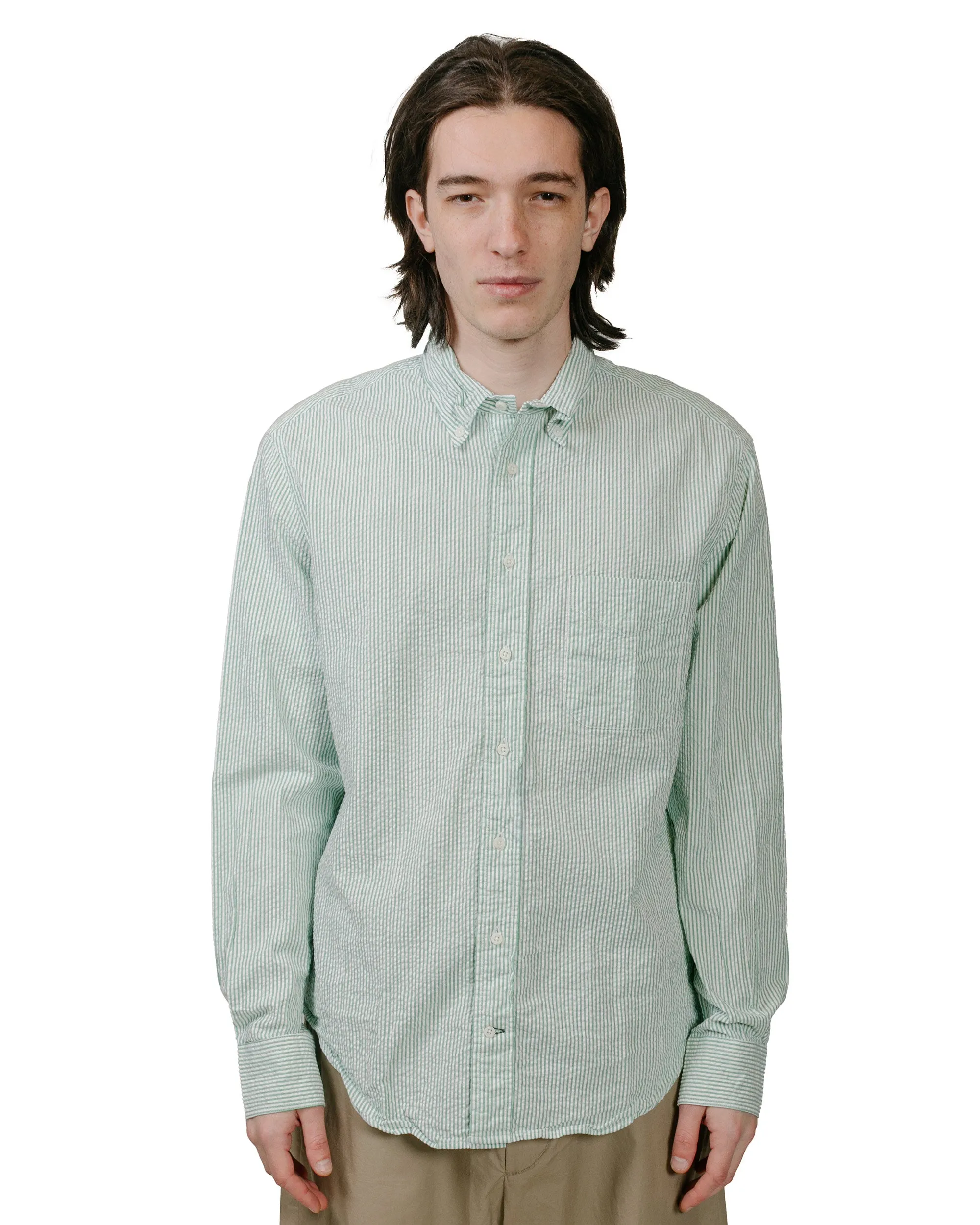 Wardrobe Essential Gitman Vintage Bros. Green Seersucker Shirt