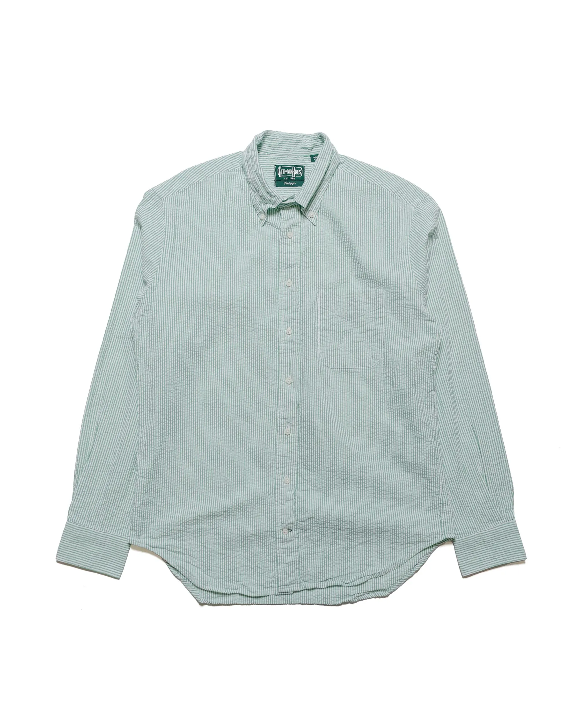 Everyday Outfit Errand Ready Gitman Vintage Bros. Green Seersucker Shirt