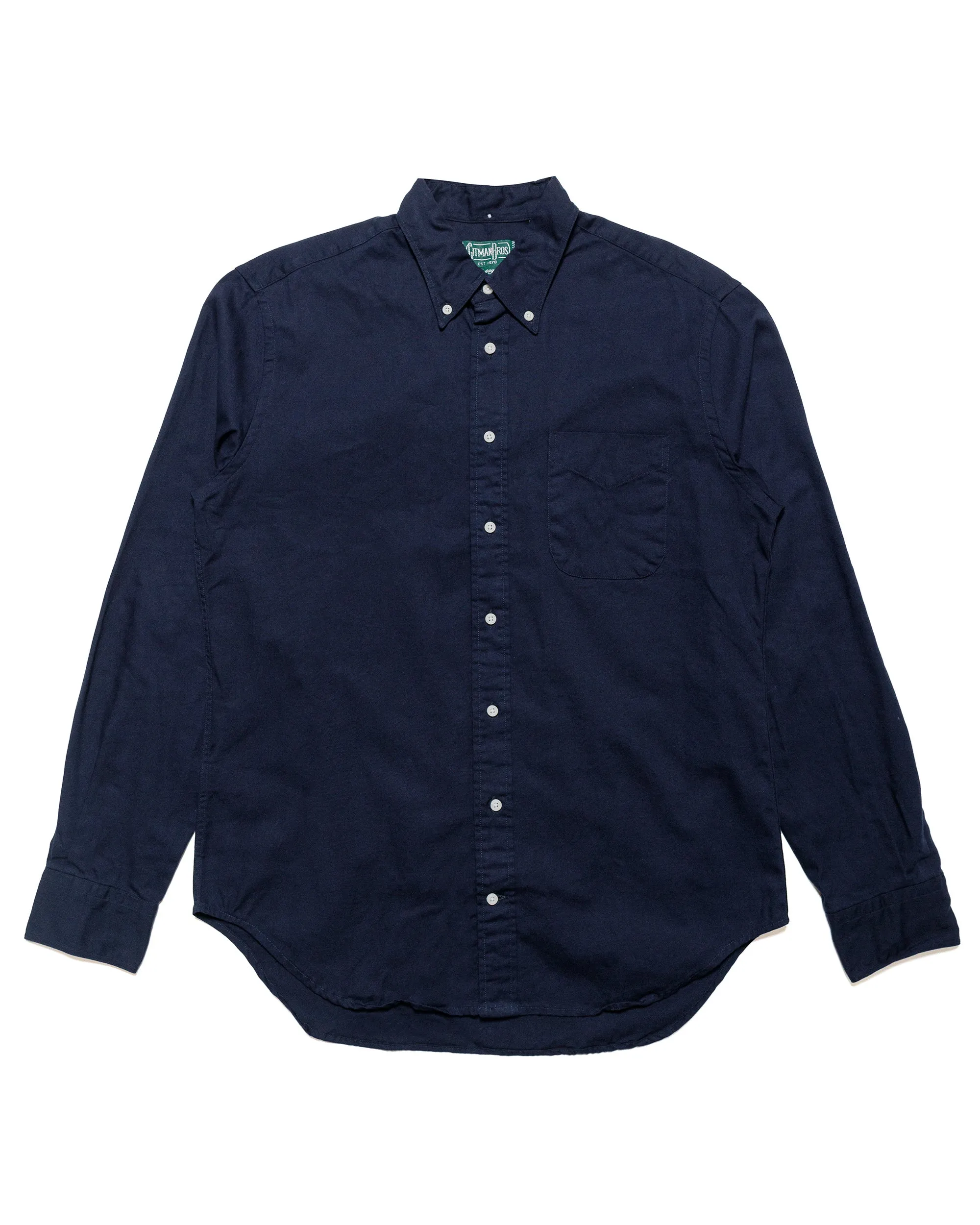 Pocket Detailing Cool Comfort Gitman Vintage Bros. Long Sleeve Navy Overdye Oxford