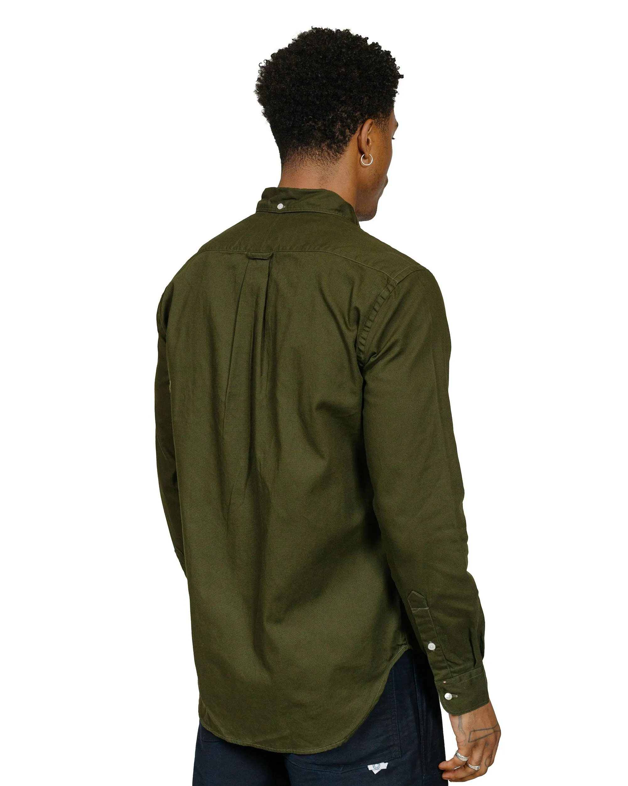 Durable Texture Moisture Management Tech Gitman Vintage Bros. Long Sleeve Olive Overdye Oxford