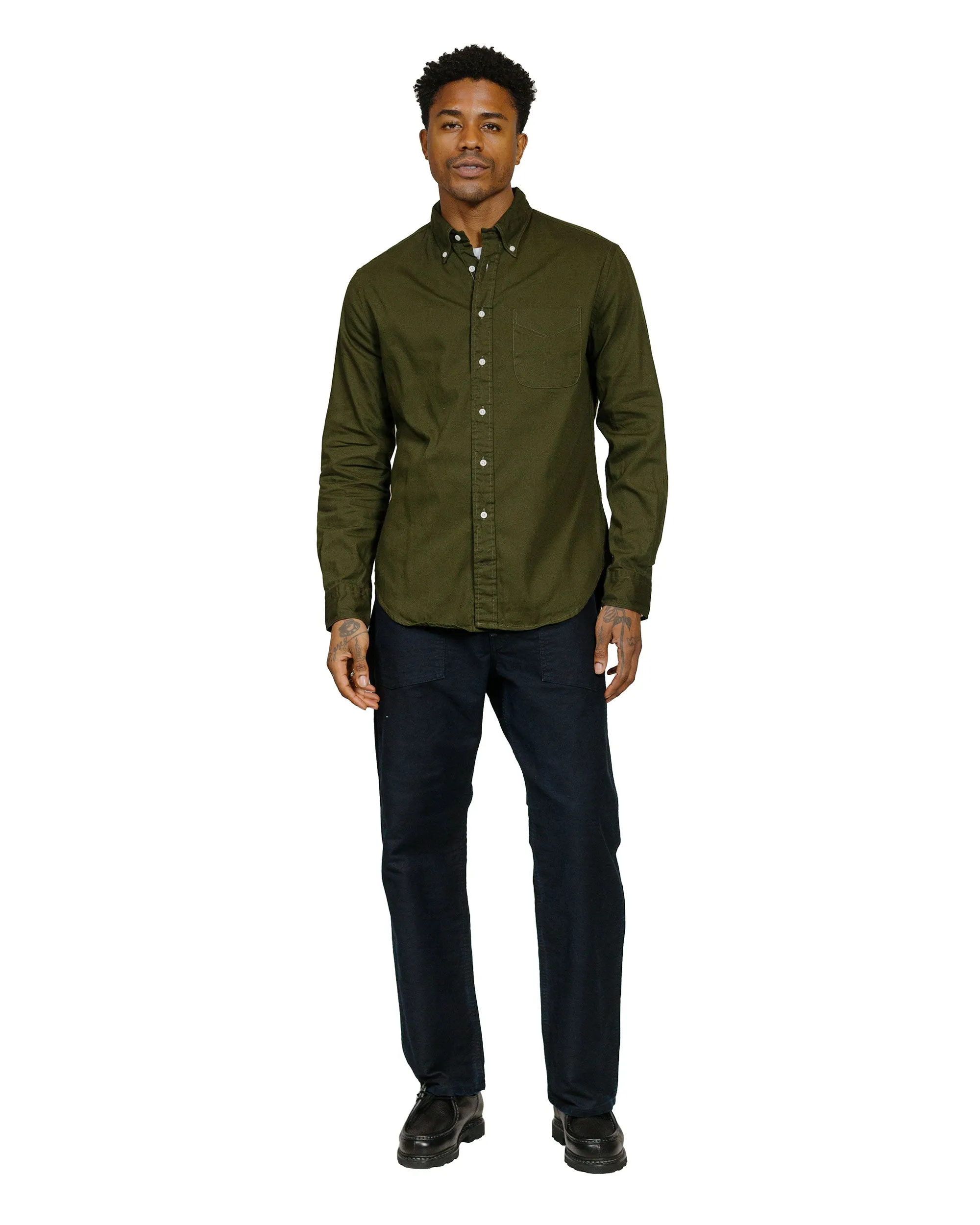 Gitman Vintage Bros. Long Sleeve Olive Overdye Oxford Student Essential