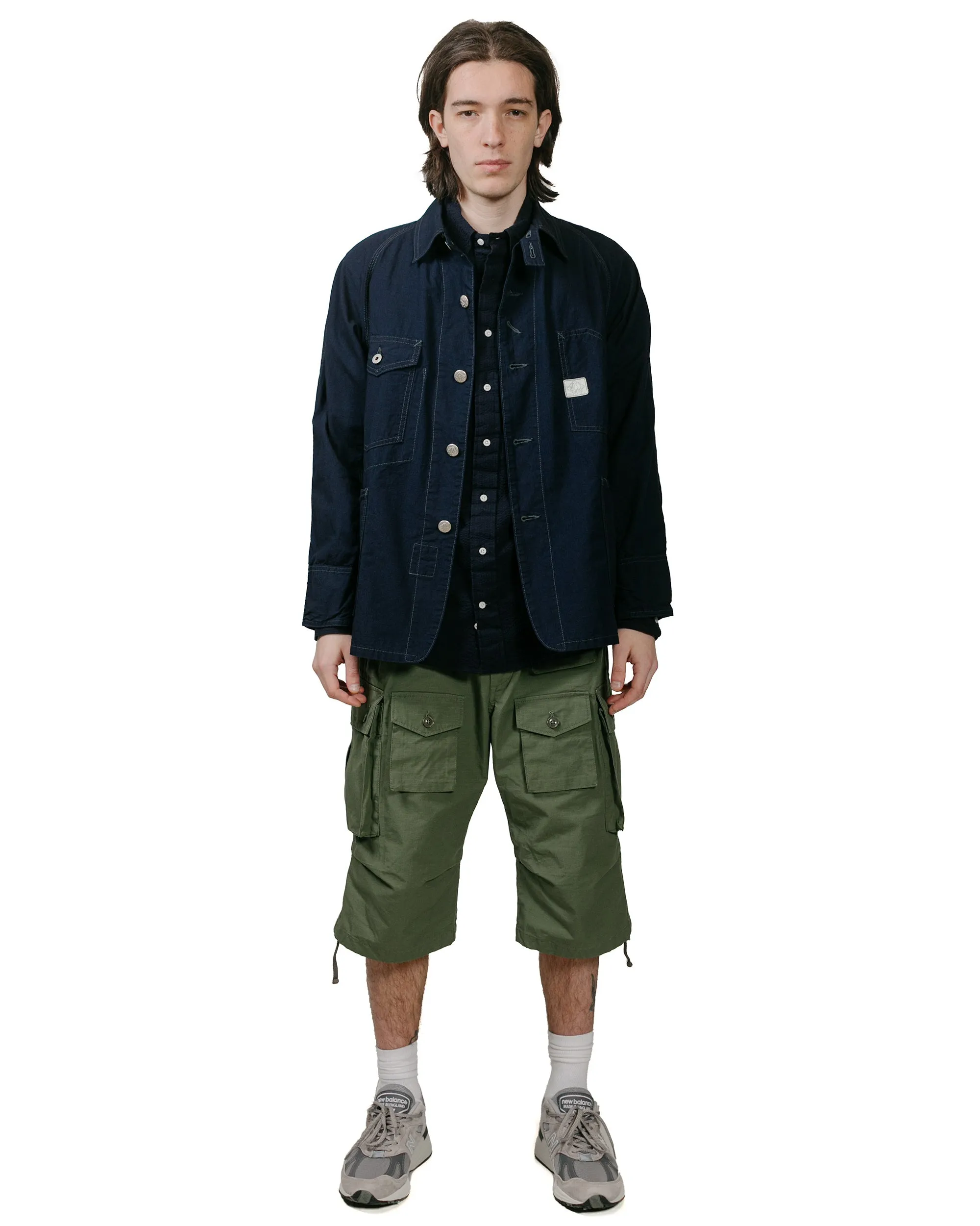 Gitman Vintage Bros. Navy Overdye Seersucker Shirt Pure Cotton
