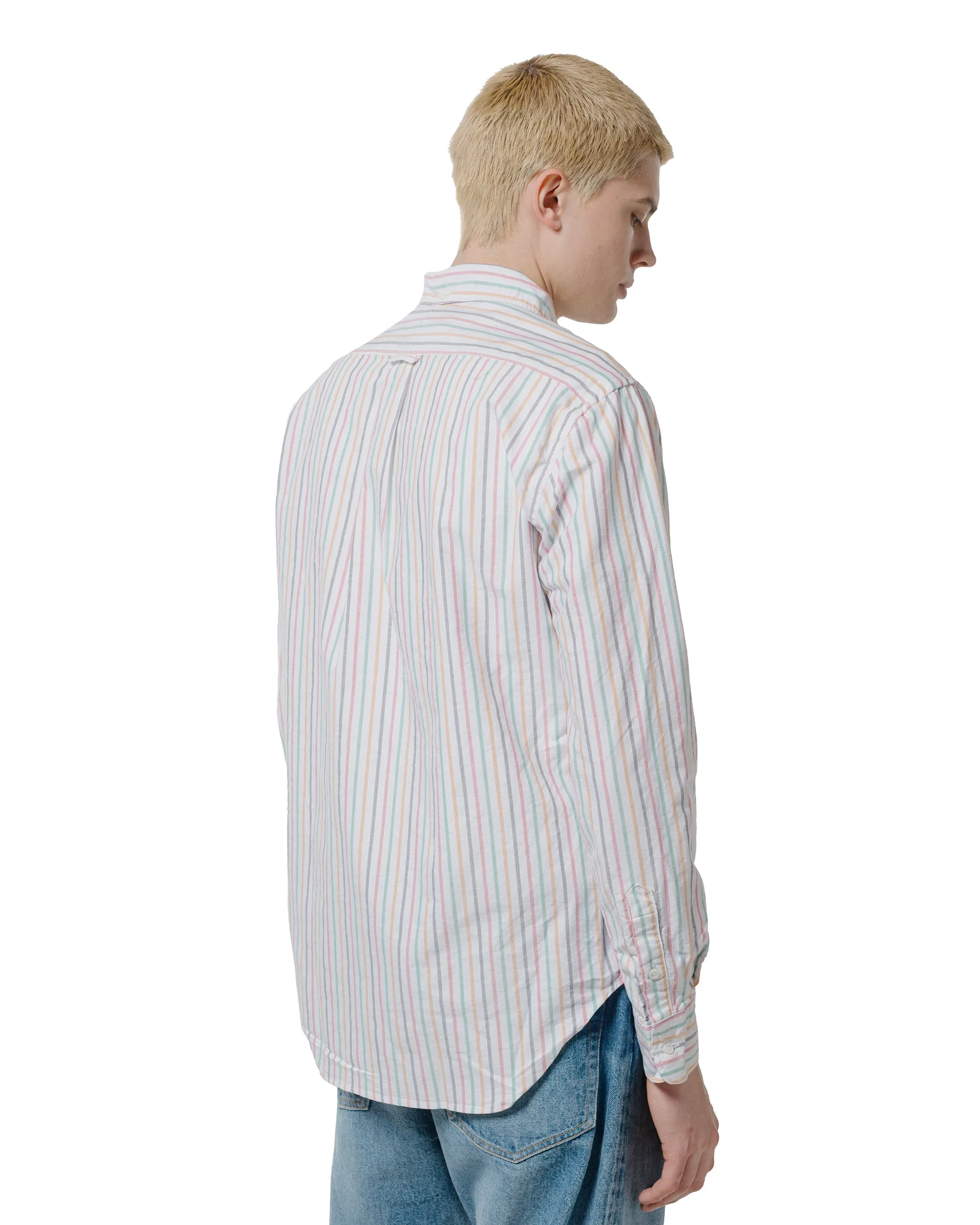Thermal Regulation Fabric Roll-Up Sleeve Gitman Vintage Bros. Rasta Stripe Oxford Long Sleeve