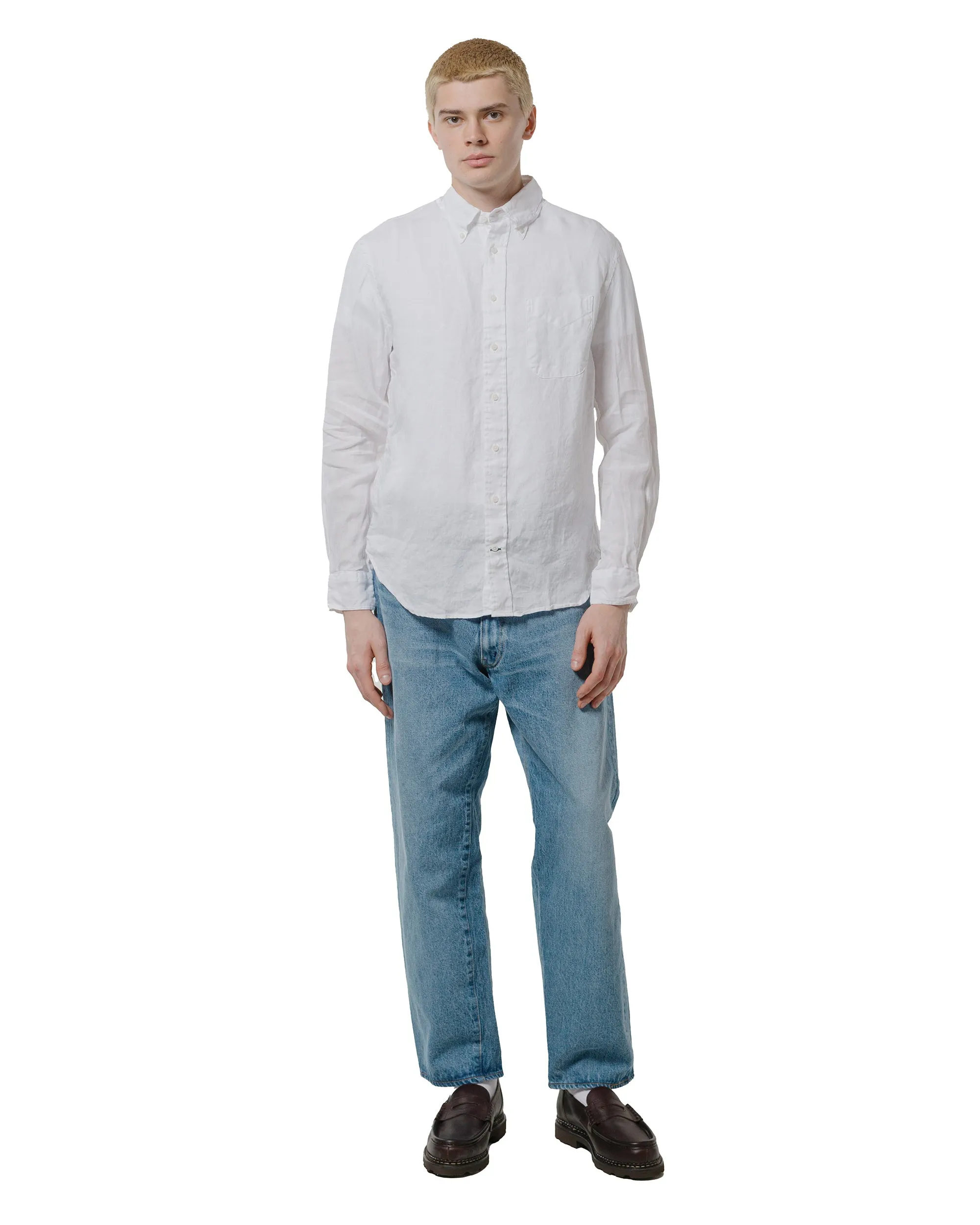 Gitman Vintage Bros. White Linen Long Sleeve Shirt Holiday Special