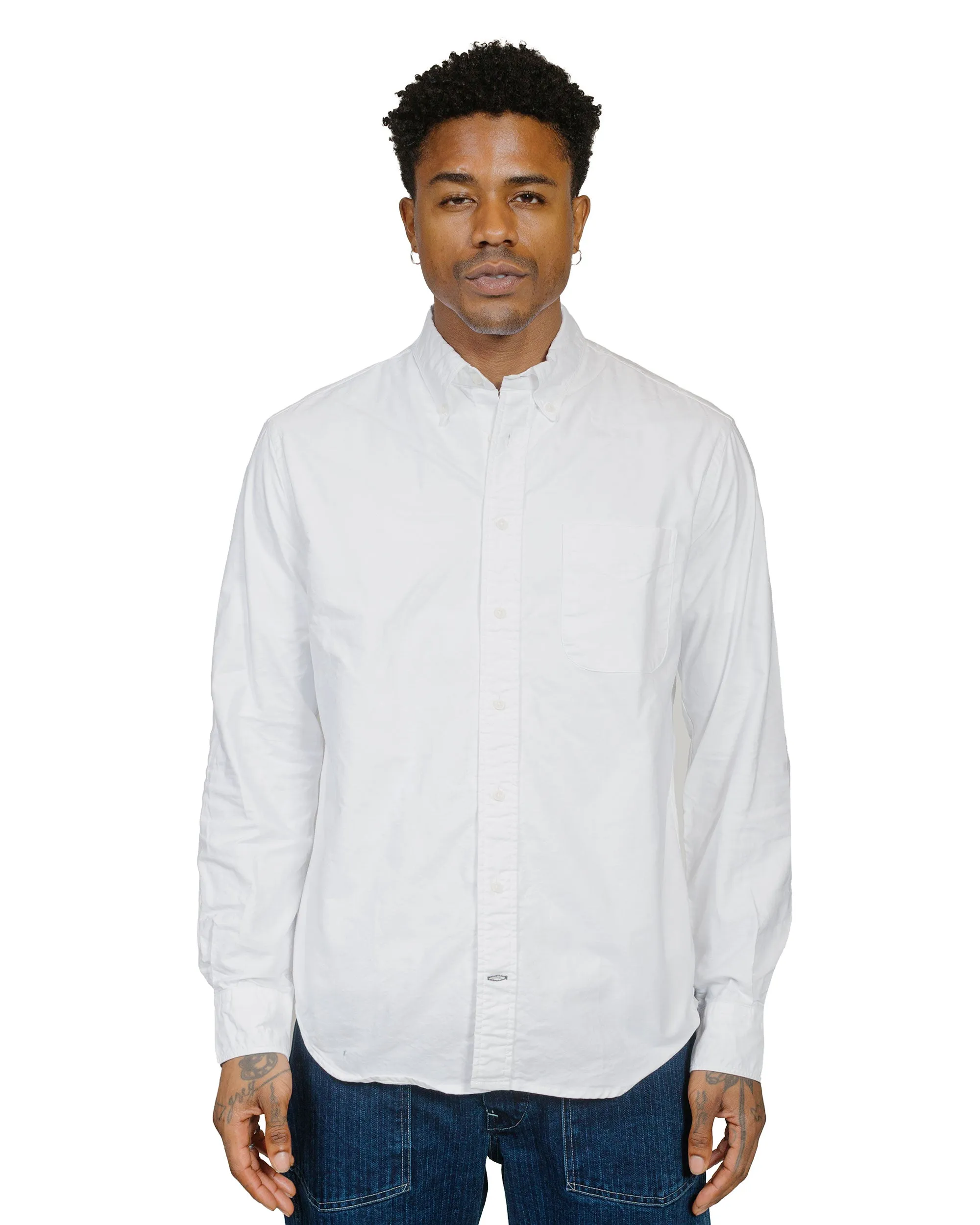 Gitman Vintage Bros. White Oxford Long Sleeve Street Fashion