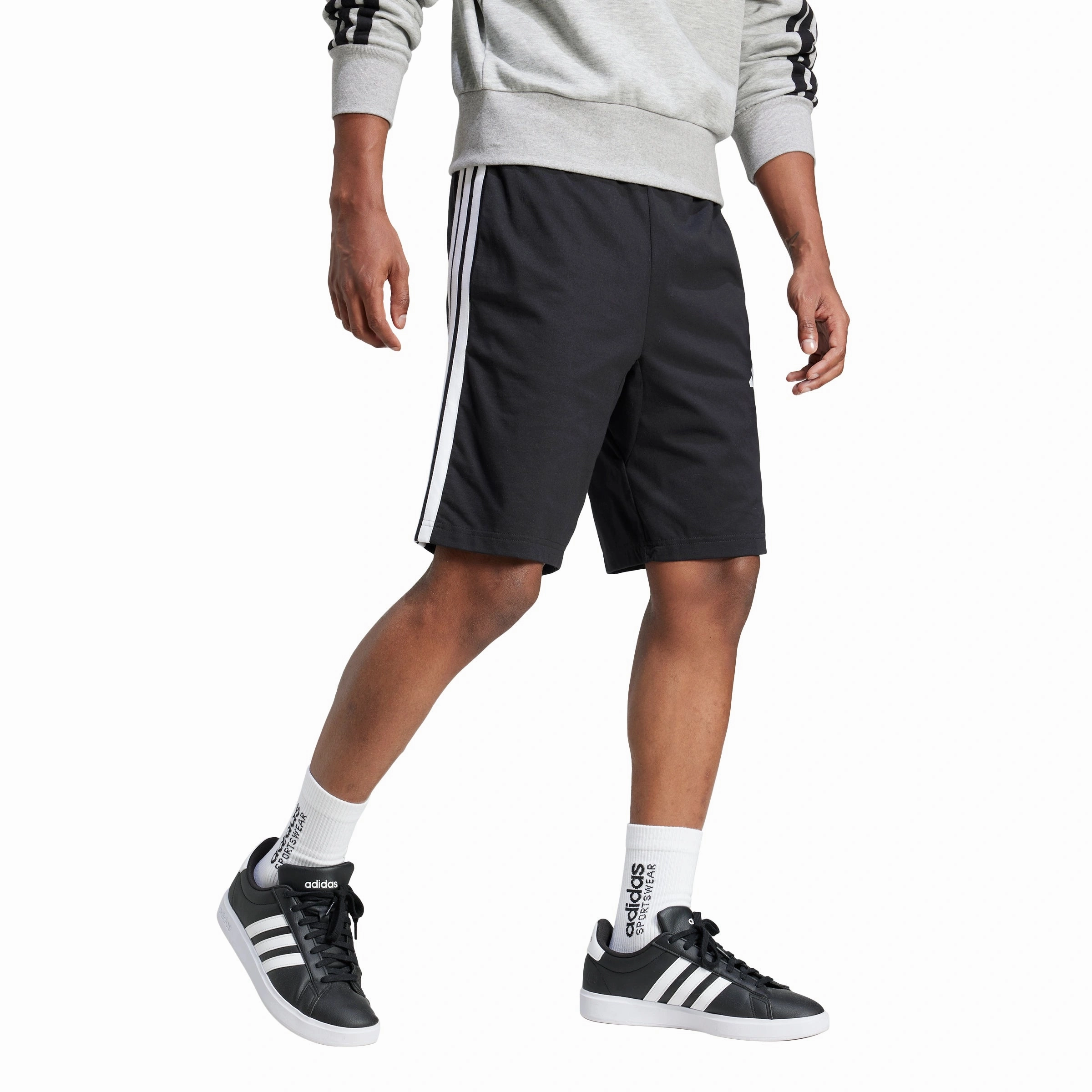 moisture - wicking Essential 3-Stripes Single Jersey Shorts 10"
