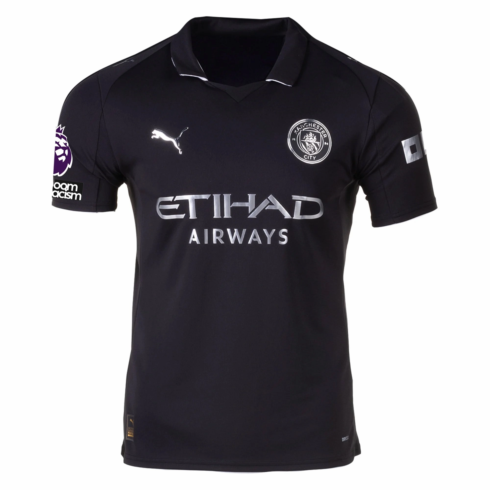 Abrasion Resistant Reinforcements Puma Foden Men's Manchester City Away Jersey 25/26 w/ NRFR   EPL Patches (Puma Black)