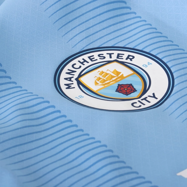 Quick Move Puma Manchester City Authentic Erling Haaland Home Jersey w/ Champions League   Club World Cup Patches 23/24 (Team Light Blue/Puma White)
