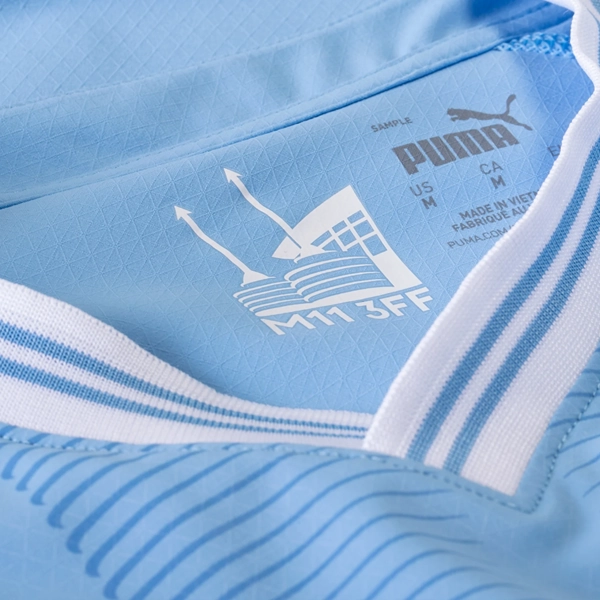 Puma Manchester City Authentic Erling Haaland Home Jersey w/ Champions League   Club World Cup Patches 23/24 (Team Light Blue/Puma White) Dynamic Fit