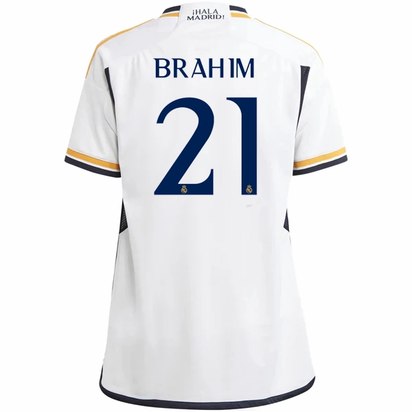 Breathable Base Training session adidas Youth Real Madrid Brahim Diaz Home Jersey 23/24 (White)