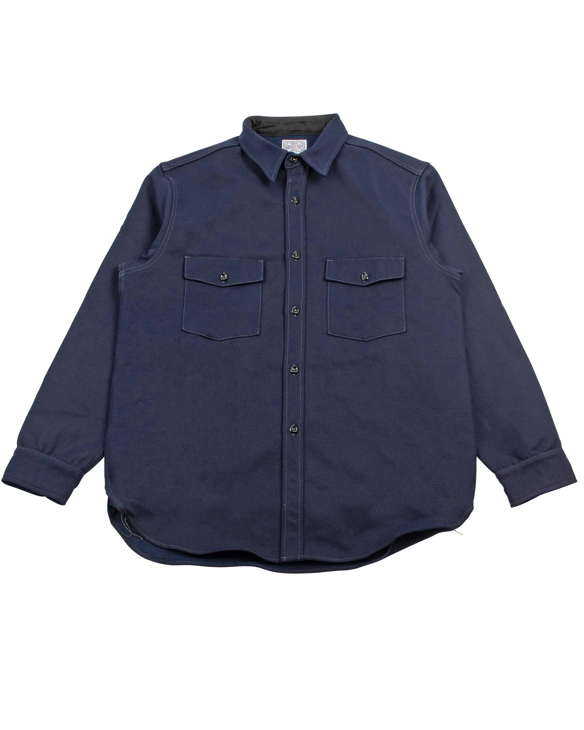 The Real McCoy's MS21104 8HU Heavy Moleskin Shirt Navy Effortless Comfort