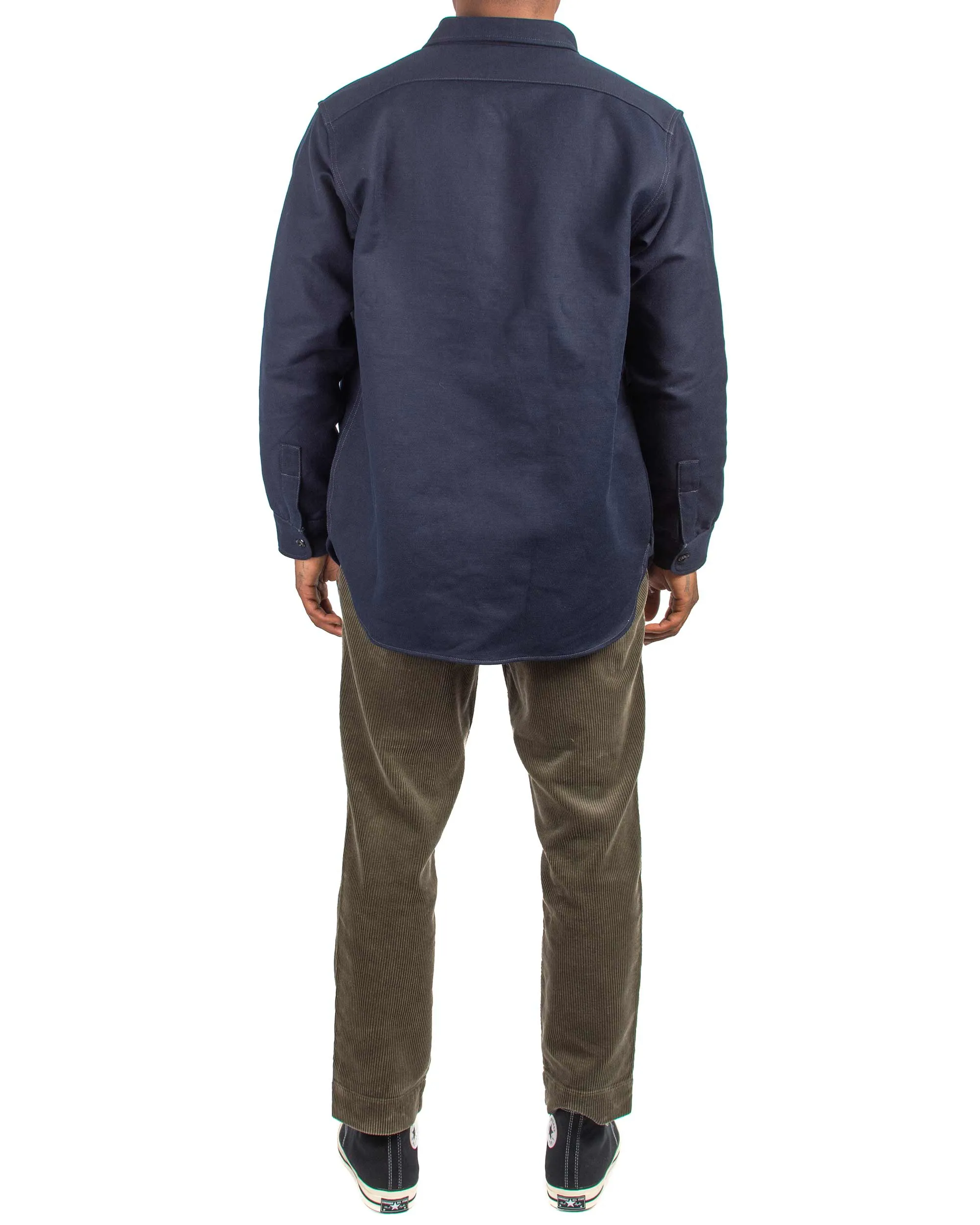 The Real McCoy's MS21104 8HU Heavy Moleskin Shirt Navy Budget Friendly Thermoregulating Layer