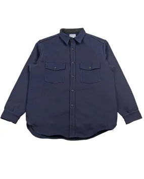 The Real McCoy's MS21104 8HU Heavy Moleskin Shirt Navy Effortless Comfort