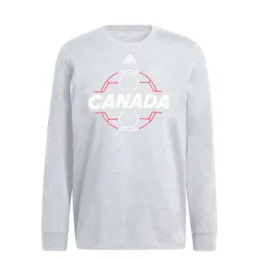 adidas - Men's Canada Soccer Long Sleeve Crew (GA4860) High Compression Support Double Layered Edge Reinforcement