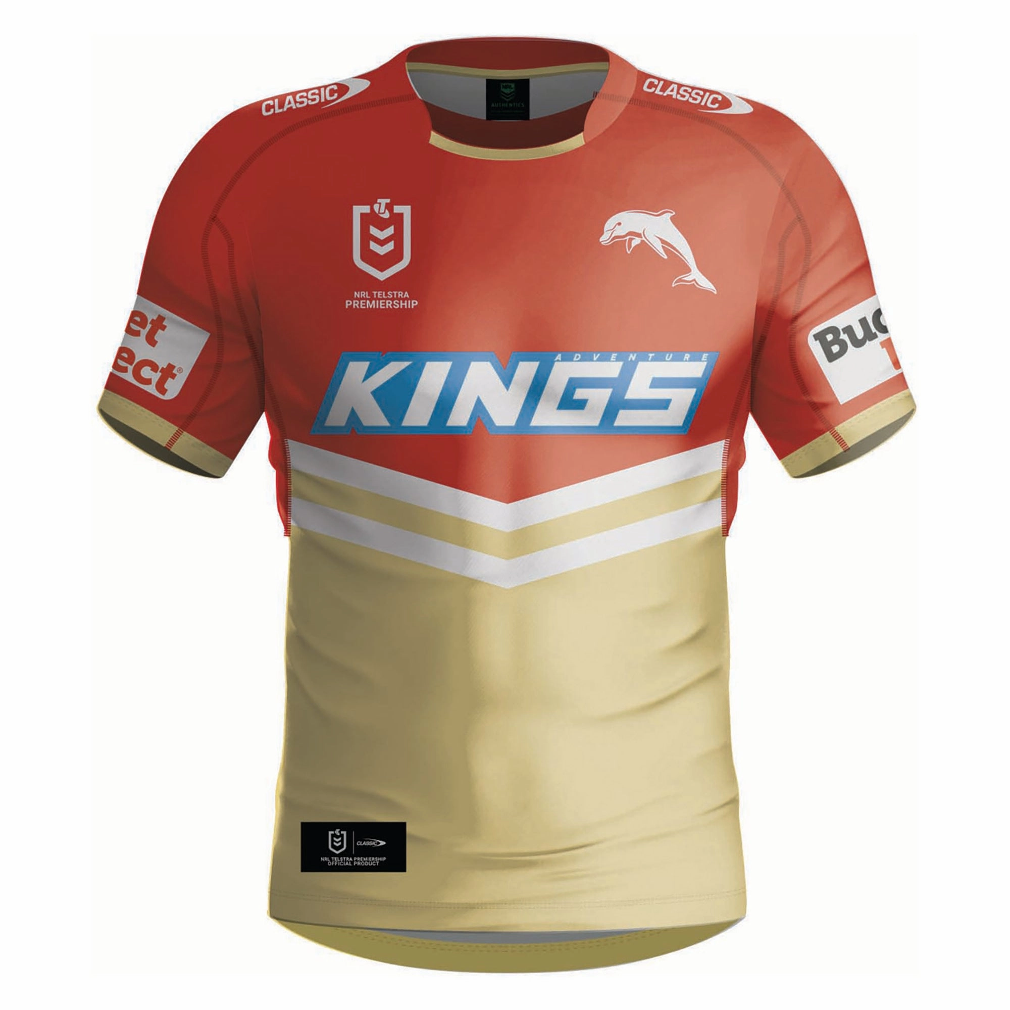 Ultra Fine Zippers Men's NRL Dolphins 2024 Retail Home Jersey