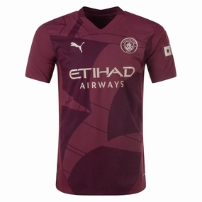 Power Form Contrast Binding Puma Manchester City Authentic Third Jersey 24/25 (Dark Jasper)