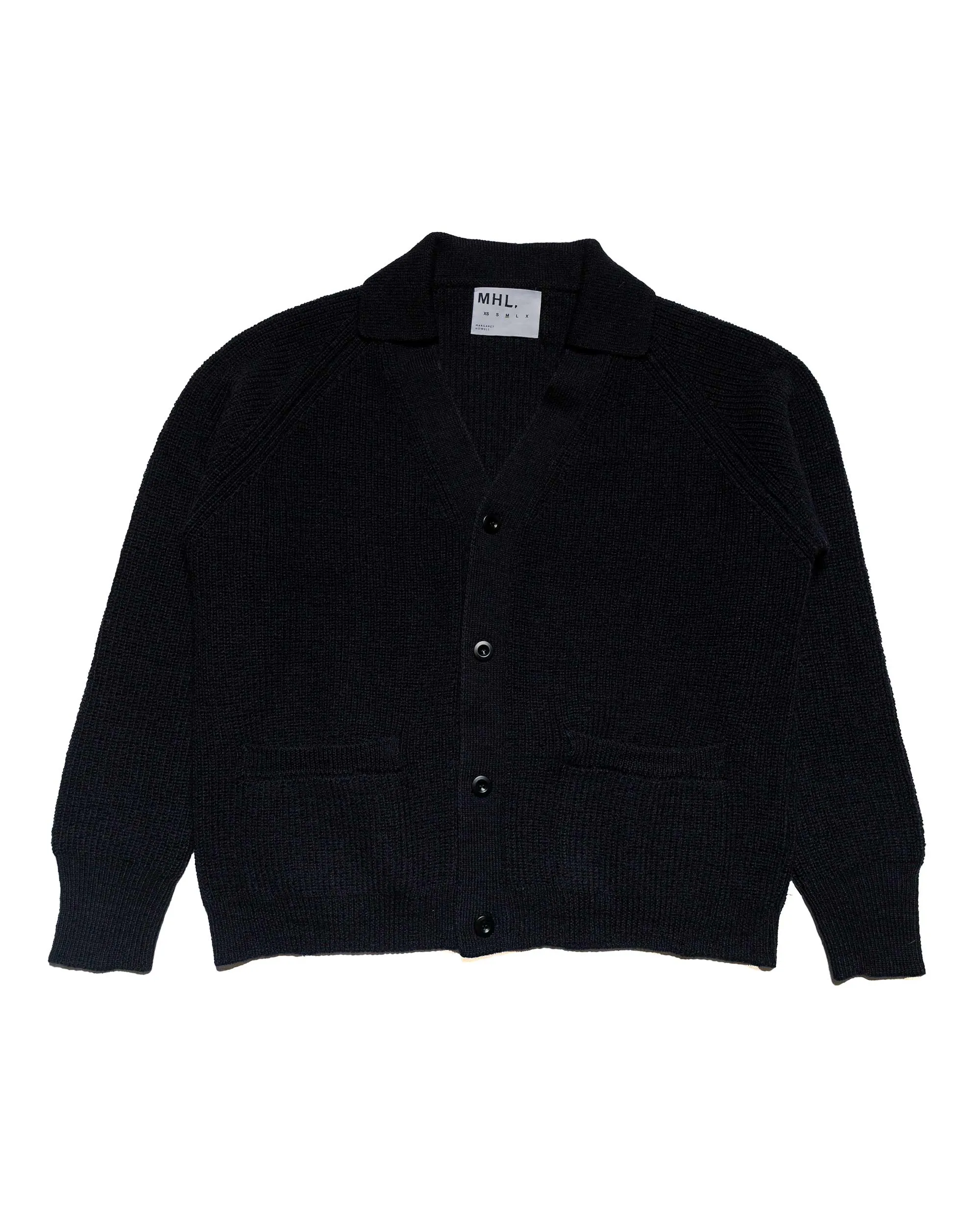MHL Collared Cardigan Virgin Wool Ink product casual elegance blend