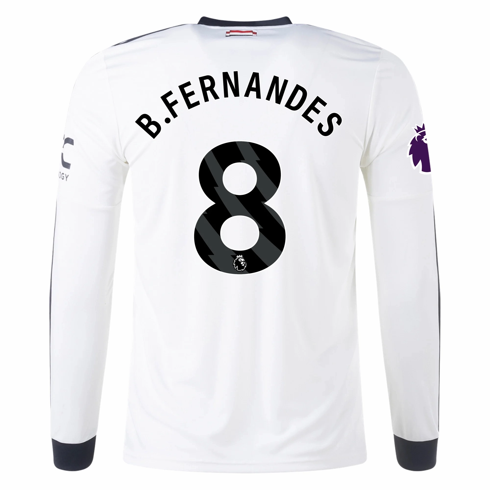 Vapor Transfer Fabric Moisture Wicking Technology adidas Manchester United Bruno Fernandes Third Long Sleeve Jersey w/ EPL Patch 24/25 (Off White)