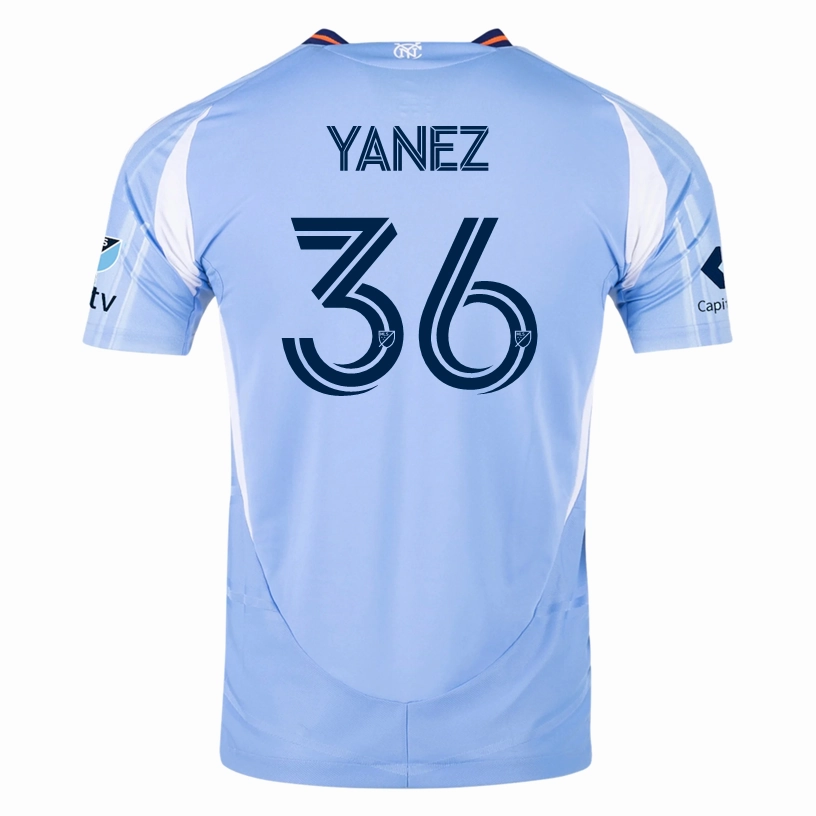 Reinforced Hem Durability Speed Comfort adidas Zidane Ya?ez New York City FC Authentic Home Jersey 25/26 w/ MLS Patches (Bahia Light Blue)