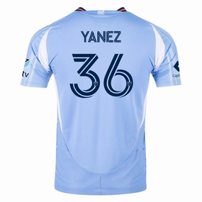 Strong Lines adidas Zidane Ya?ez New York City FC Authentic Home Jersey 25/26 w/ MLS Patches (Bahia Light Blue)