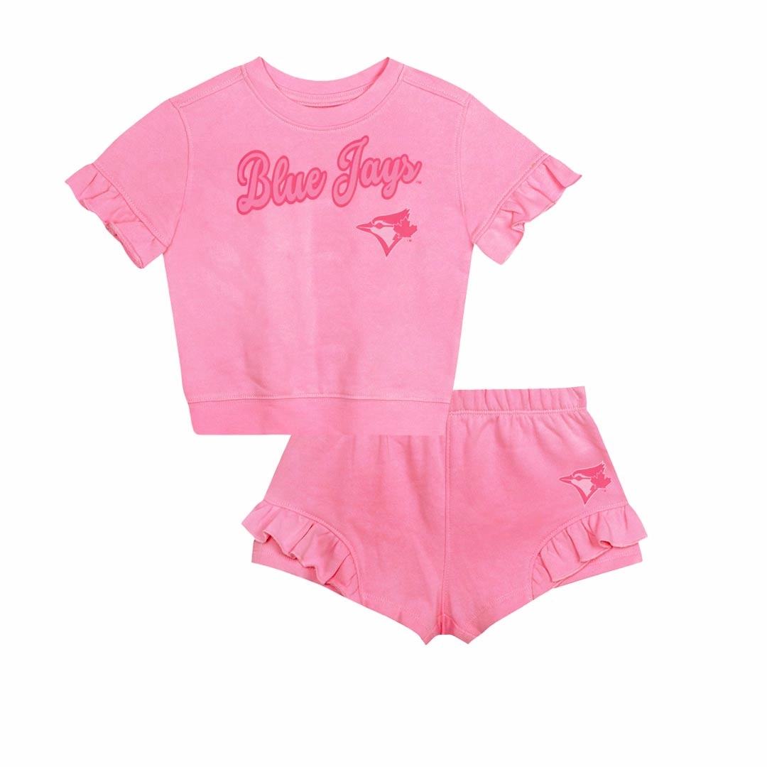 MLB - Girls' (Infant) Toronto Blue Jays Dugout Cute T-Shirt / Shorts Set (HK3I1SC68 TBJ) Quick Drying Lean Motion