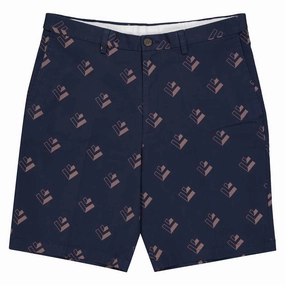 Haggar - Men's Plain Cotton Print Shorts (HS50013 412) Bonded Hemline
