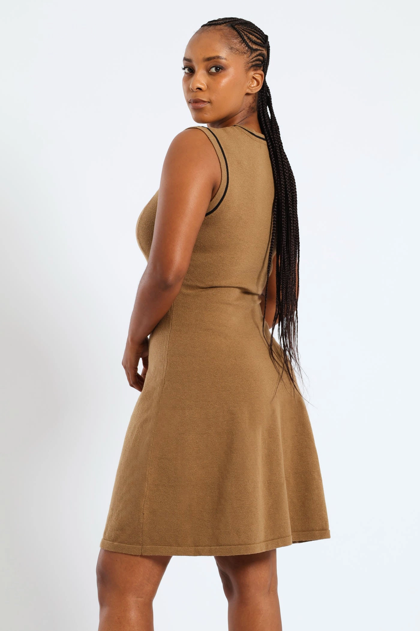 Panelled Tipped Skater Knitwear Dress Night Appeal