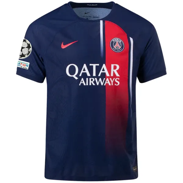 Nike Paris Saint-Germain Authentic Match Kylian Mbapp?? Home Jersey w/ Champions League Patches 23/24 (Midnight Navy) warm weather Workout Layer