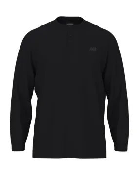 New Balance Numeric Waffle Knit LS Henley - Black Virtual Fit